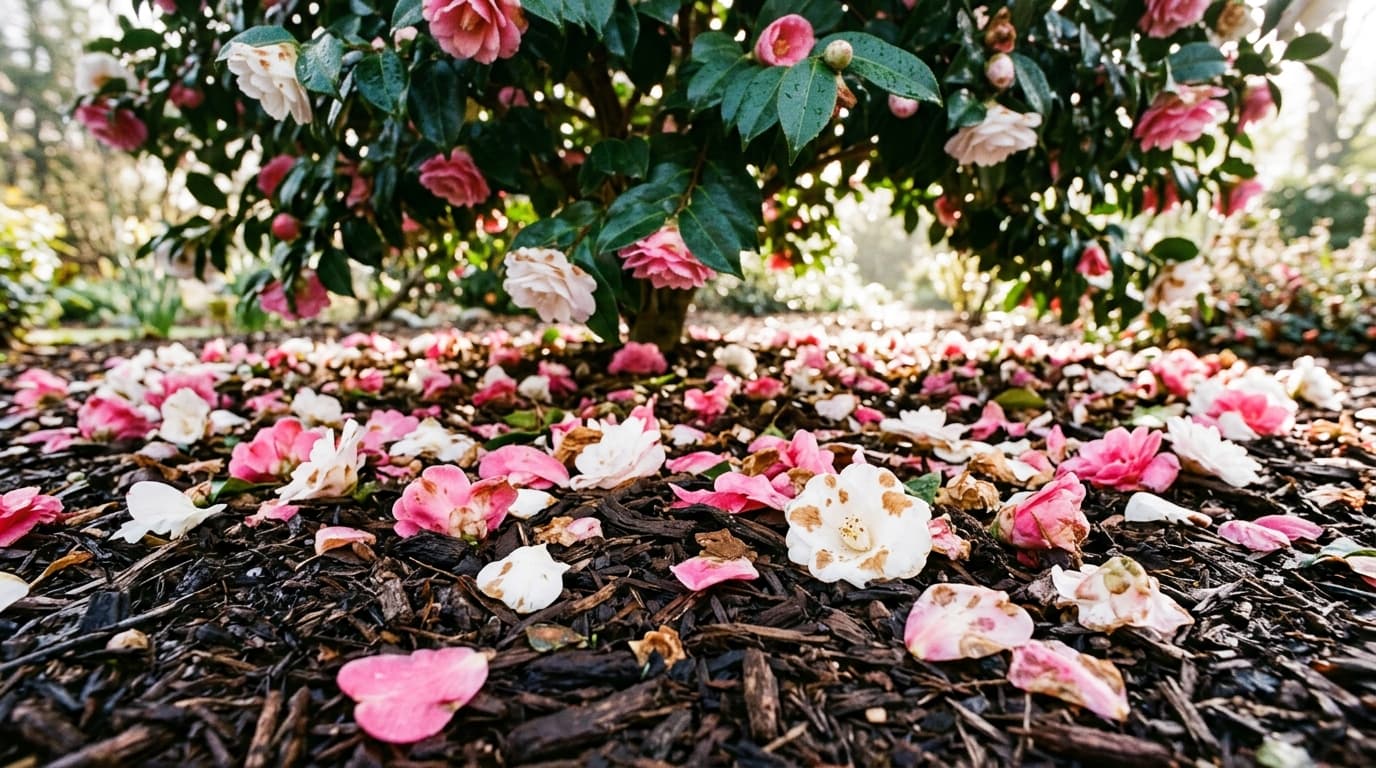 Don't Leave Fallen Camellia Flowers on the Ground: Why Petal Blight Cycles in Soil and Mulch (And How to Stop It)
