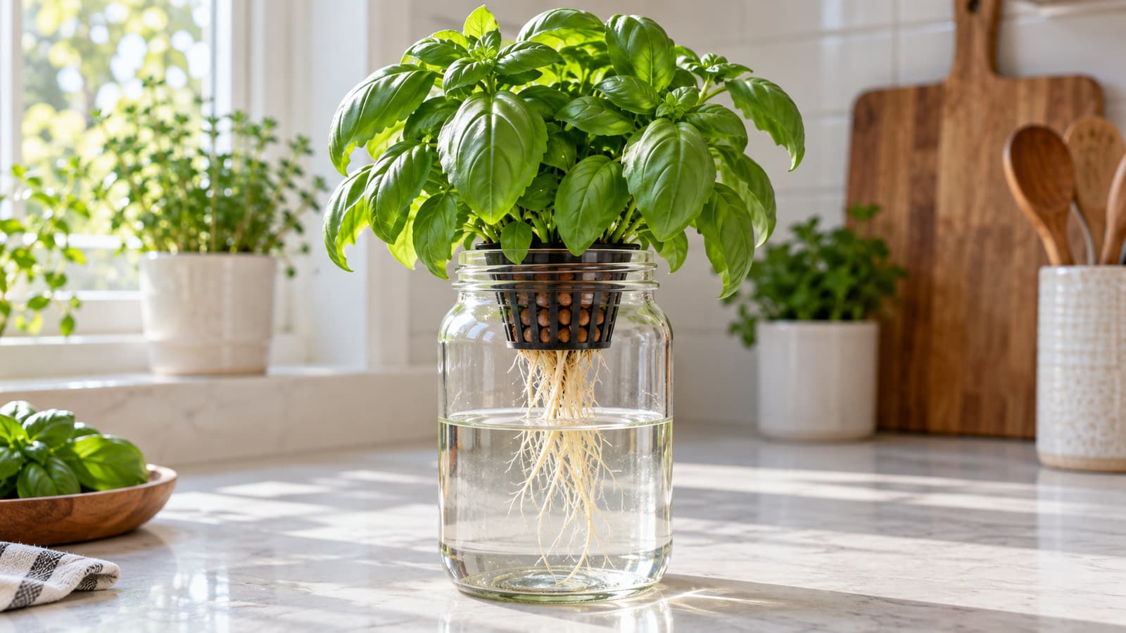 How to Grow Hydroponic Basil in a Mason Jar
