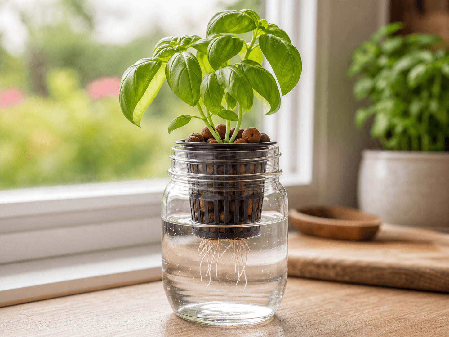 The Easiest Hydroponic Herb Garden Starts With a Mason Jar