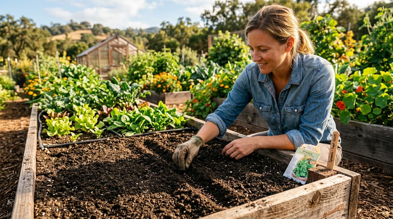 Sow Spinach Before Late September and You Miss Yolo’s Cool Seed Window (Why Soil Temperature Dictates Direct Seeding)